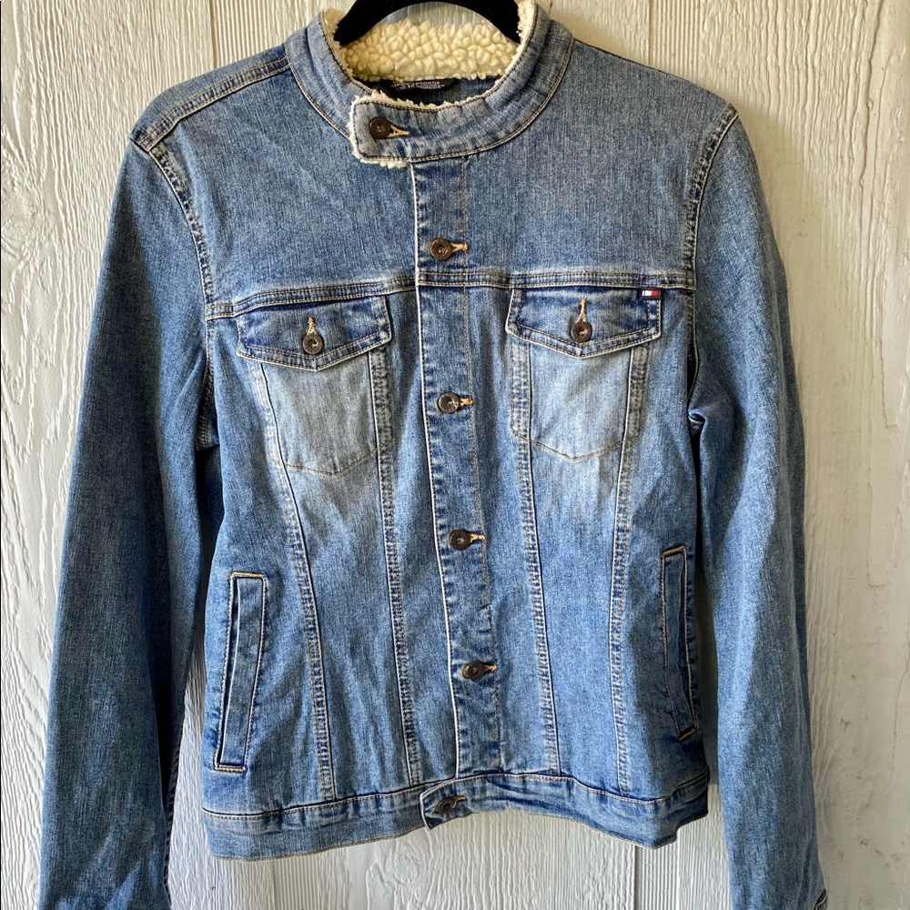 Vintage Tommy Jeans Sherpa Cropped Denim Jacket